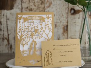 FAIRE-PART MARIAGE CISELÉ MOTIF ARBRE