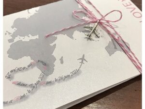 FAIRE-PART MARIAGE THÈME VOYAGE ROMANTIQUE