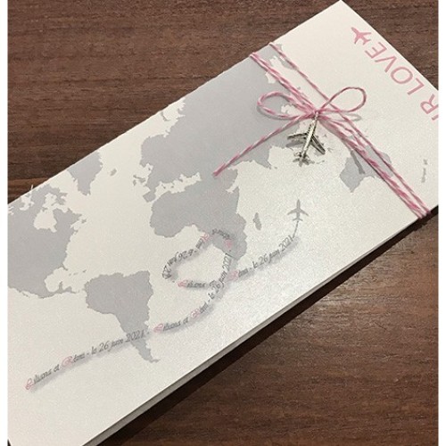 FAIRE-PART MARIAGE THÈME VOYAGE ROMANTIQUE – Image 5