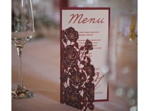 MENU CISELÉ MOTIF PIVOINES