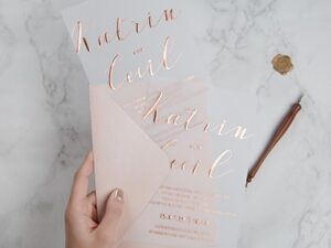 FAIRE-PART CALQUE DORURE À CHAUD ROSE GOLD