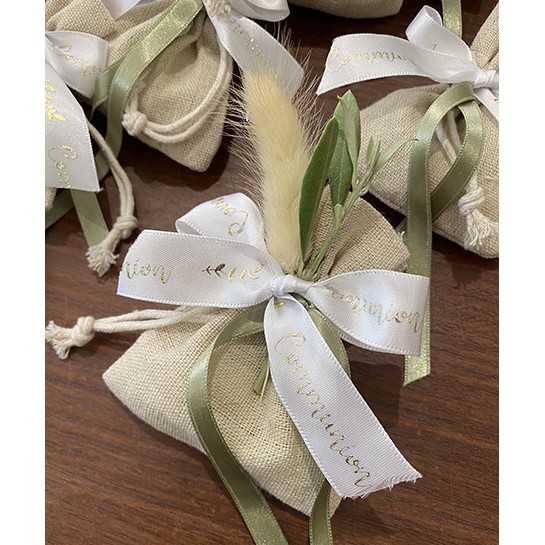 POCHON EN LIN DÉCORÉ